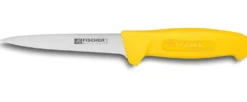 Couteau à désosser professionnel Fischer HACCP lame usée 14cm manche jaune