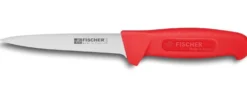 Couteau à désosser professionnel Fischer HACCP lame usée 14cm manche rouge