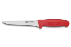 Couteau à désosser professionnel Fischer HACCP lame droite 17cm manche rouge