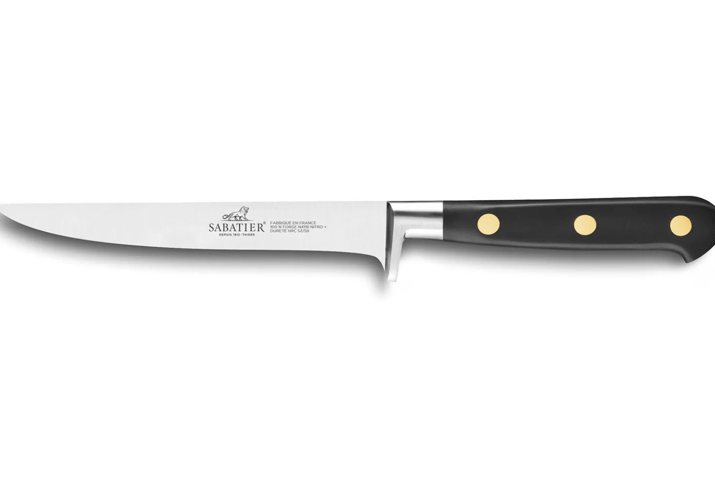 Couteau à désosser SABATIER Idéal Inox 100% forgé rivets laiton lame 13cm