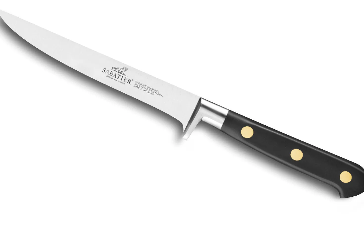 Couteau à désosser SABATIER Idéal Inox 100% forgé rivets laiton lame 13cm
