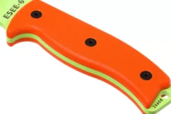 Couteau Esee 6 ESEE-6P-VG lame carbone venom green 16,5cm manche G10 orange + étui