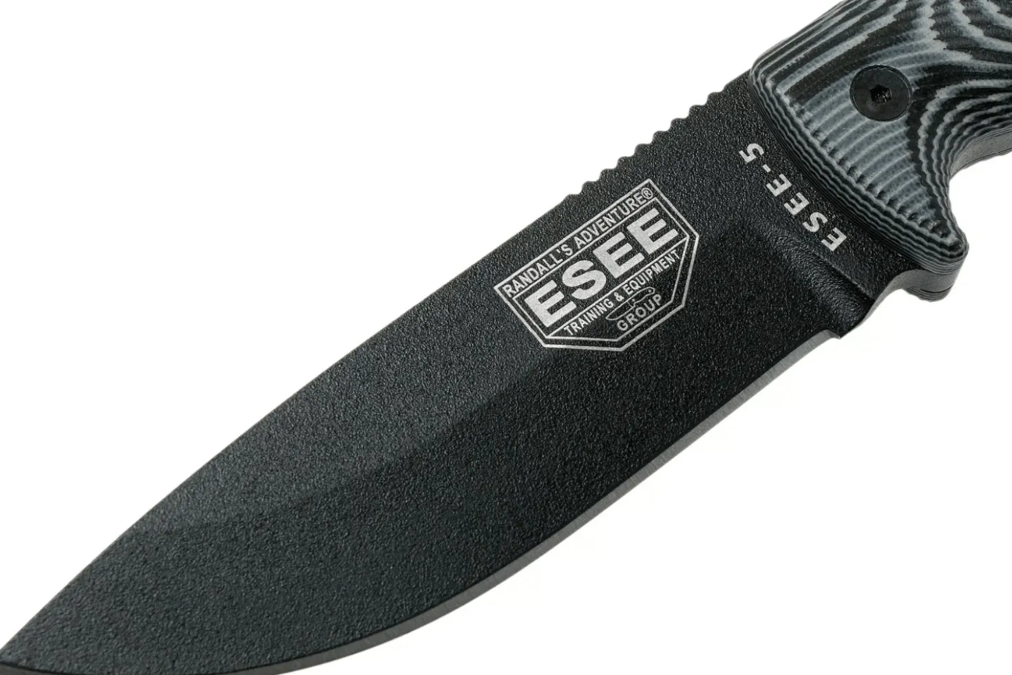 Couteau Esee 5 5PB-002 lame carbone 13,2cm manche G10 gris/noir + étui