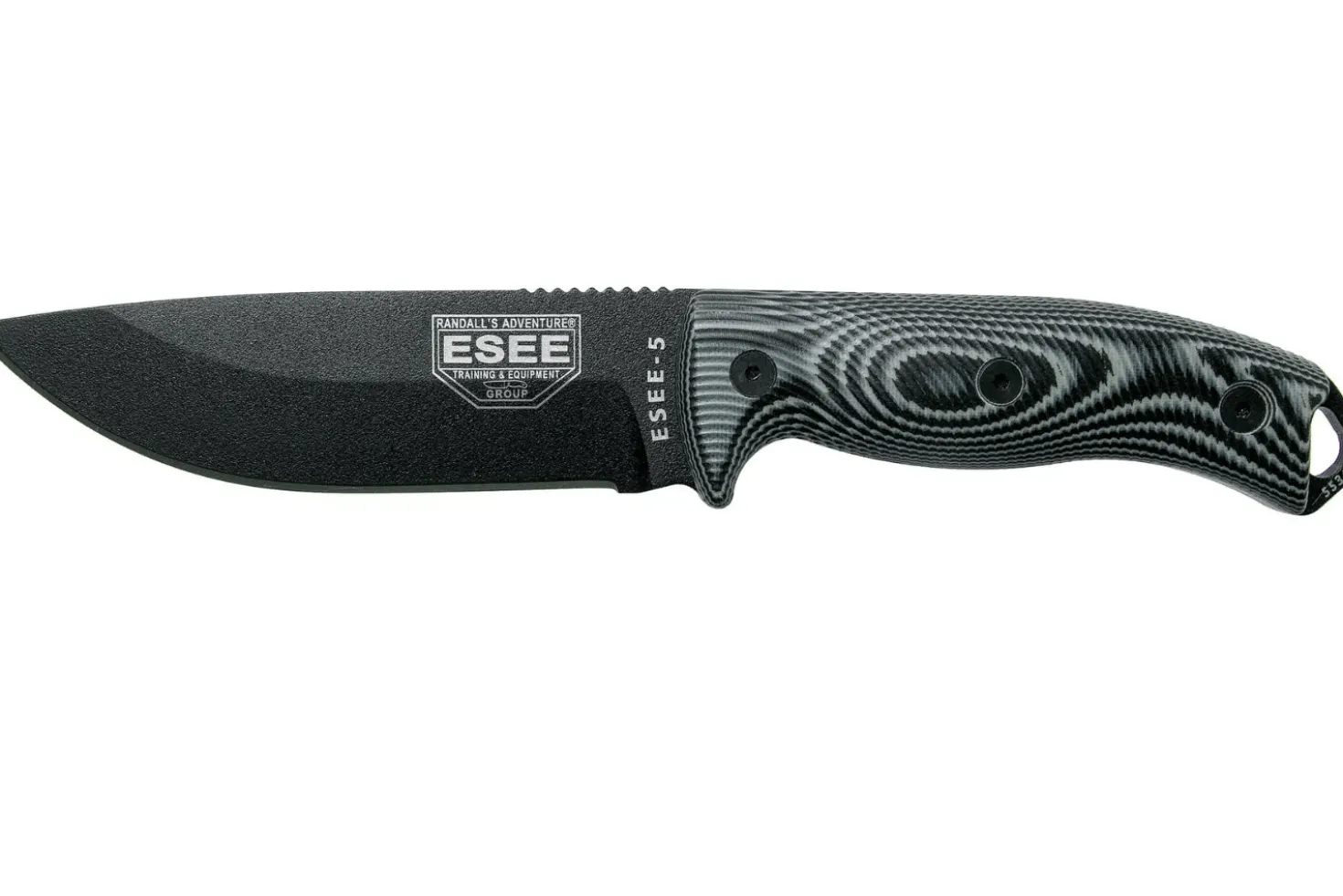 Couteau Esee 5 5PB-002 lame carbone 13,2cm manche G10 gris/noir + étui