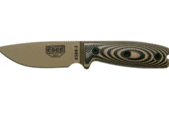 Couteau Esee 3 3PMDE-005 lame acier carbone 8,8cm manche G10 coyote et noir + étui