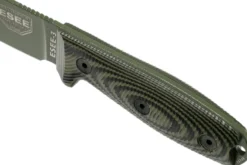 Couteau Esee 3 3PMOD-003 lame acier carbone 8,8cm manche G10 vert et noir + étui