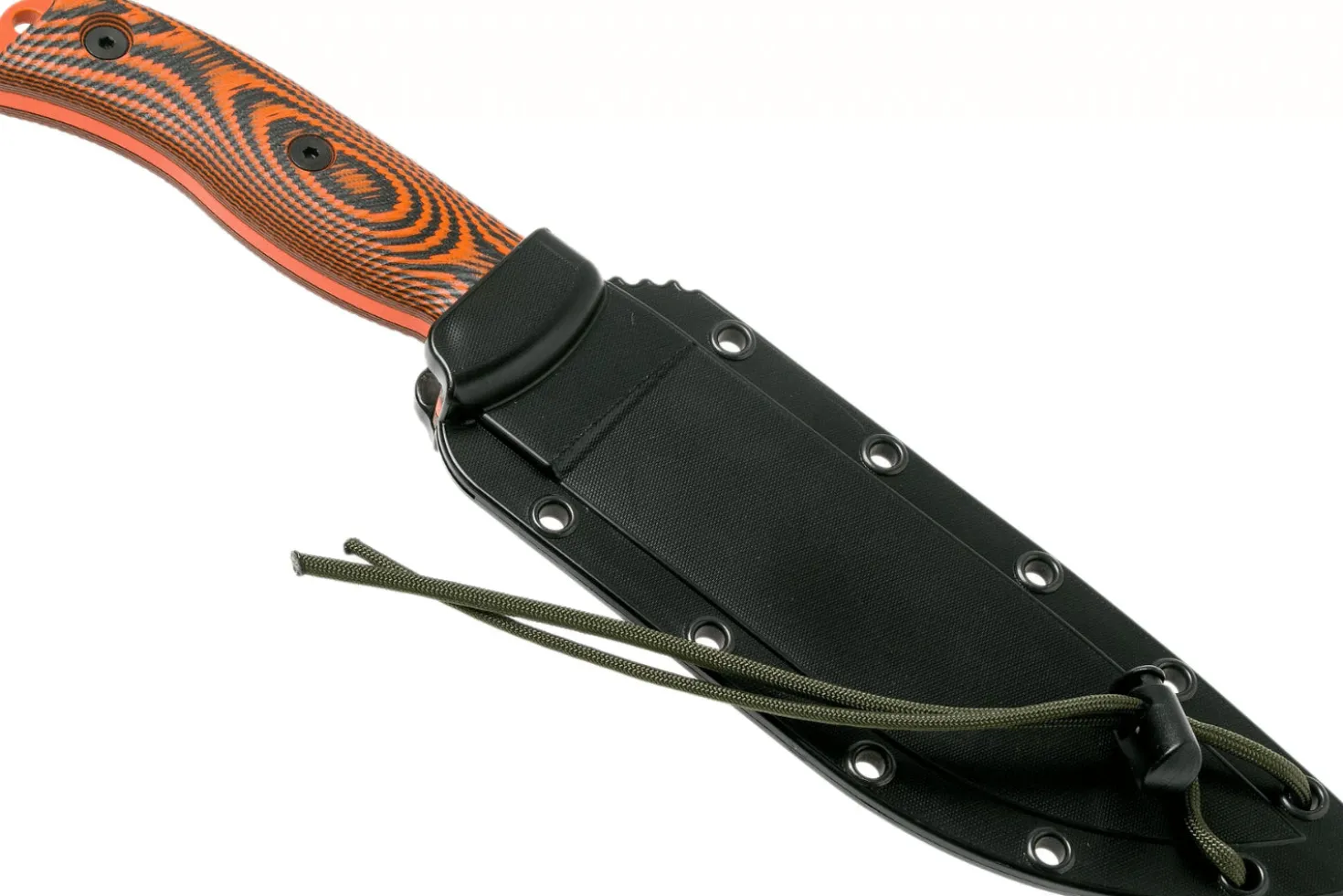 Couteau Esee 6 6POR-006 lame acier carbone 16,5cm manche G10 orange/noir + étui