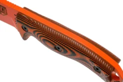 Couteau Esee 5 5POR-006 lame acier carbone orange 13,2cm manche G10 noir/orange + étui