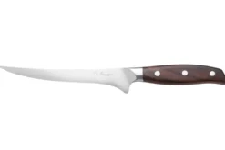Couteau filet de sole 18cm Guillaume Leonard Cuistot en acier inoxydable et bois de santal rouge