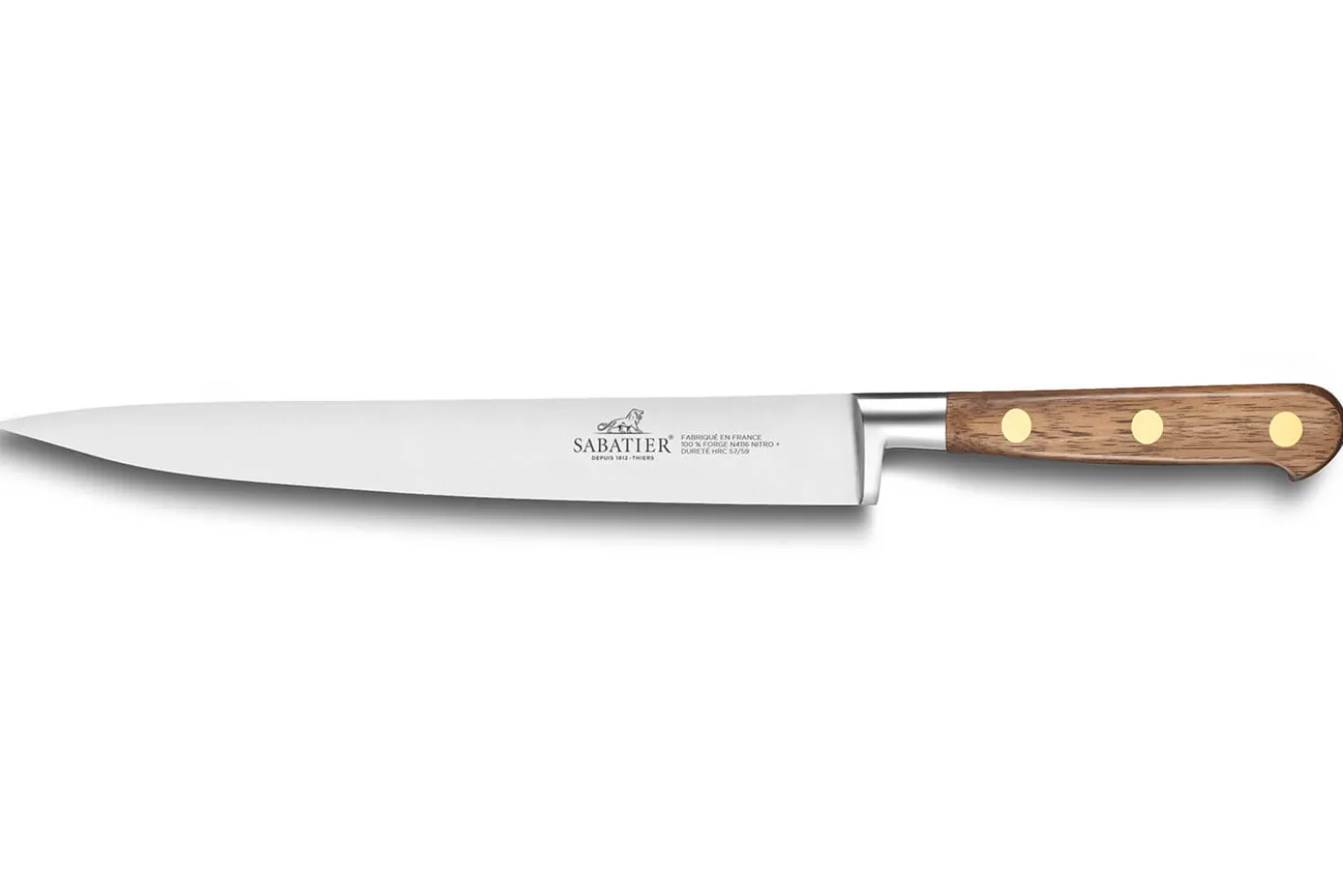 Couteau filet de sole forgé Sabatier Perigord lame 15cm manche en noyer