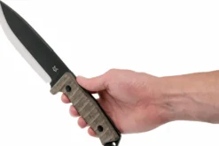 Couteau Fox Military Bushman FX.609OD lame 16cm manche micarta + étui en cuir