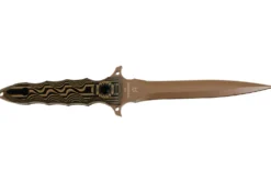 Couteau Fox Military Modras FX.508 lame 17,5cm manche G10 marron/noir + étui en cuir