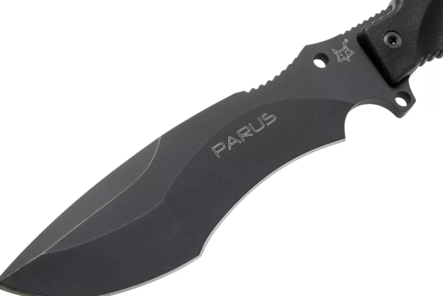 Couteau Fox Military Parus FX.9CM06 lame 17,5cm manche Forprene noir + étui en nylon + kit de survie