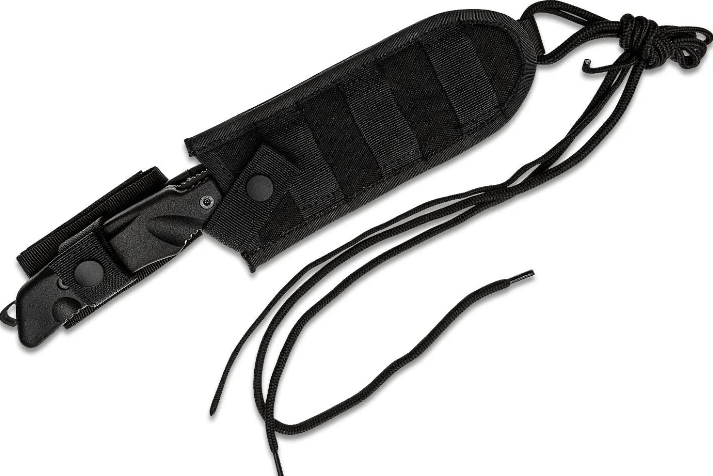 Couteau Fox Military Parus FX.9CM06 lame 17,5cm manche Forprene noir + étui en nylon + kit de survie