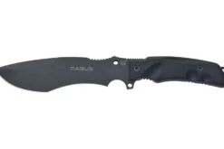 Couteau Fox Military Parus FX.9CM06 lame 17,5cm manche Forprene noir + étui en nylon + kit de survie