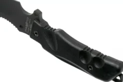 Couteau Fox Military Parus FX.9CM06 lame 17,5cm manche Forprene noir + étui en nylon + kit de survie