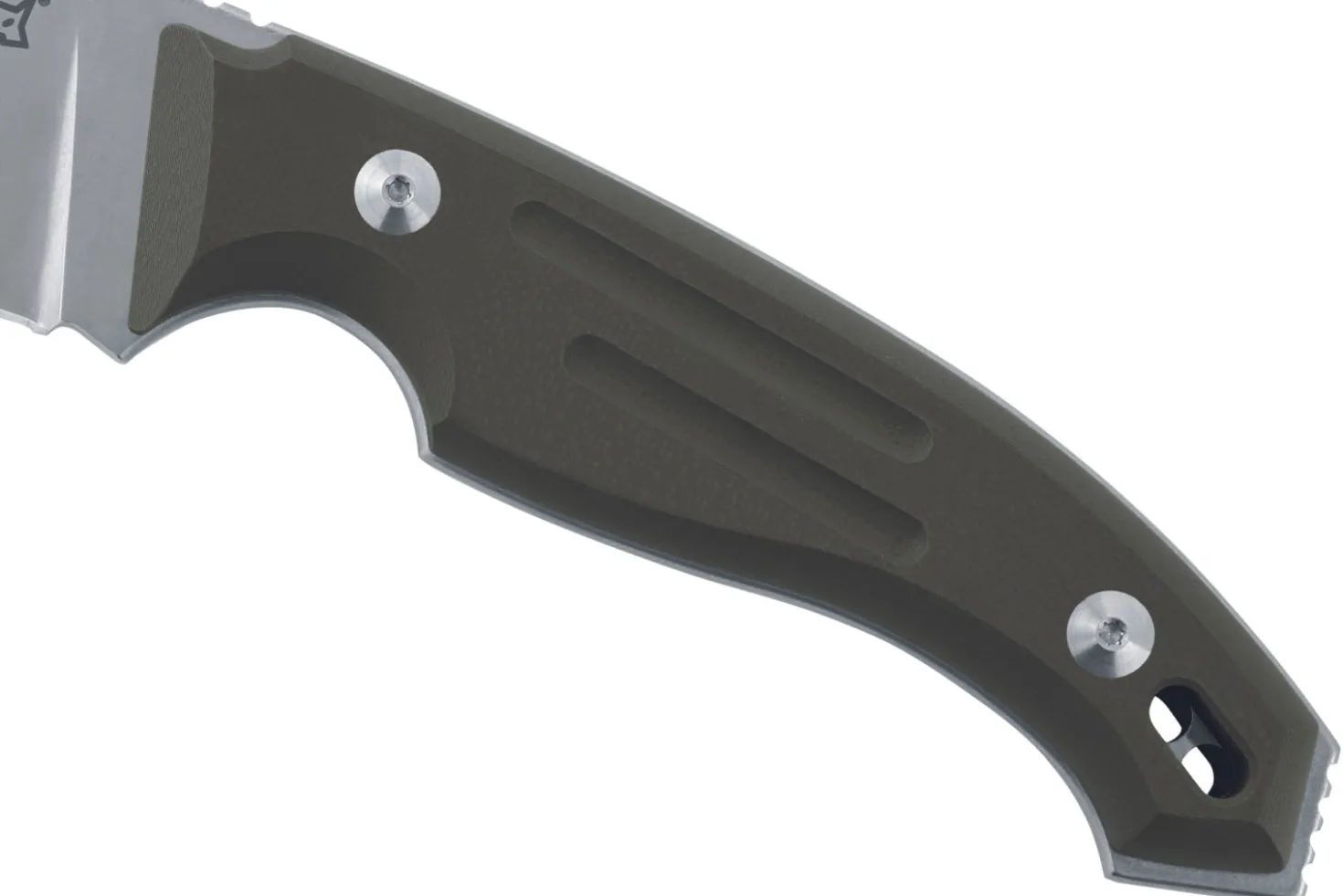 Couteau Fox Octopus Vulgaris FX.510OD lame 11,5cm manche G10 vert + étui en cuir