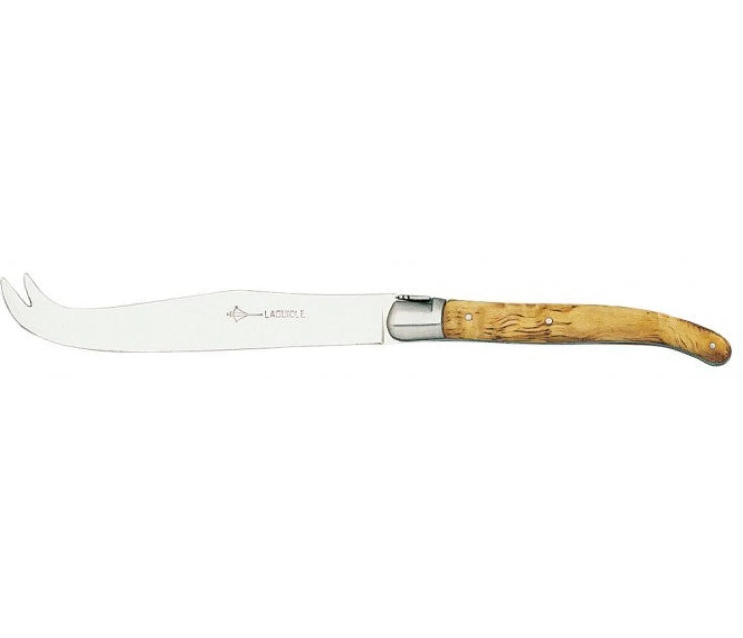 Couteau à fromage Laguiole Arbalète G.DAVID 2 pointes inox manche en olivier