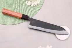 Couteau gyuto 21cm japonais artisanal Masashi Yamamoto BS1 Black Nashiji