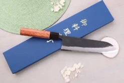 Couteau gyuto 21cm japonais artisanal Masashi Yamamoto BS1 Black Nashiji