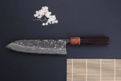 Couteau gyuto 21cm japonais artisanal Masashi Yamamoto SLD Kuro damas