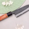 Couteau gyuto 15cm japonais artisanal Masashi Yamamoto BS1 Black Nashiji