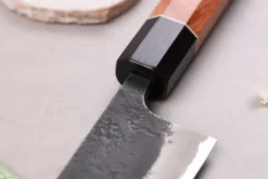 Couteau gyuto 15cm japonais artisanal Masashi Yamamoto BS1 Black Nashiji