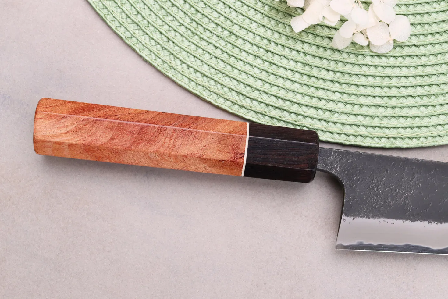 Couteau gyuto 15cm japonais artisanal Masashi Yamamoto BS1 Black Nashiji