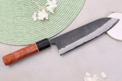 Couteau gyuto 18cm japonais artisanal Masashi Yamamoto BS1 Black Nashiji