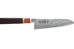 Couteau gyuto 18cm japonais artisanal Tanaka Shigeki SG2 Kurozome Damas ébène