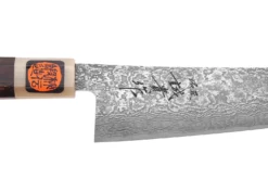 Couteau gyuto 18cm japonais artisanal Tanaka Shigeki SG2 Kurozome Damas ébène
