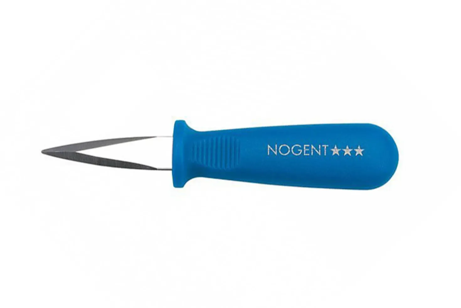 Couteau à huîtres Nogent en inox manche en polypropylène bleu