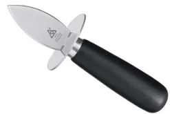 Couteau à huîtres Triangle manche bois laqué noir lame et garde inox