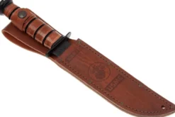 Couteau KA-BAR USMC Fighter 1217 lame carbone 17,8cm manche cuir + étui en cuir