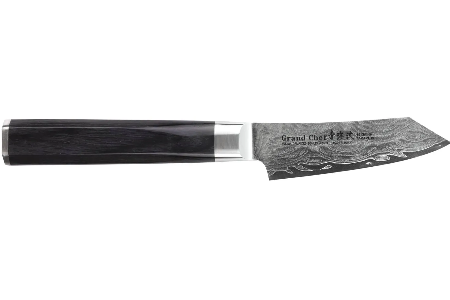 Couteau kengata office 8cm japonais Sakai Takayuki Grand Chef Seigaiha Damas 45 couches