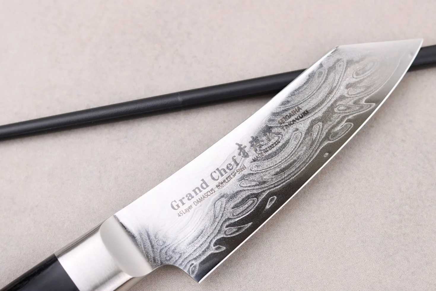 Couteau kengata office 8cm japonais Sakai Takayuki Grand Chef Seigaiha Damas 45 couches