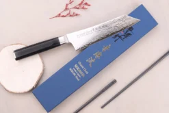 Couteau kengata santoku 16cm japonais Sakai Takayuki Grand Chef Seigaiha Damas 45 couches