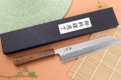 Couteau kiritsuke 21cm japonais artisanal Yuzo Enju Damas 440C