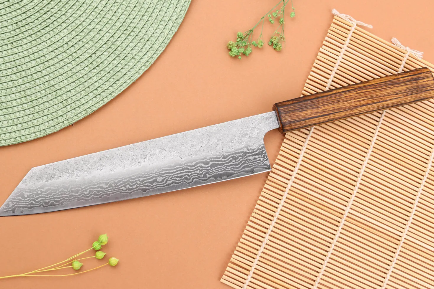 Couteau kiritsuke 21cm japonais artisanal Yuzo Enju Damas 440C