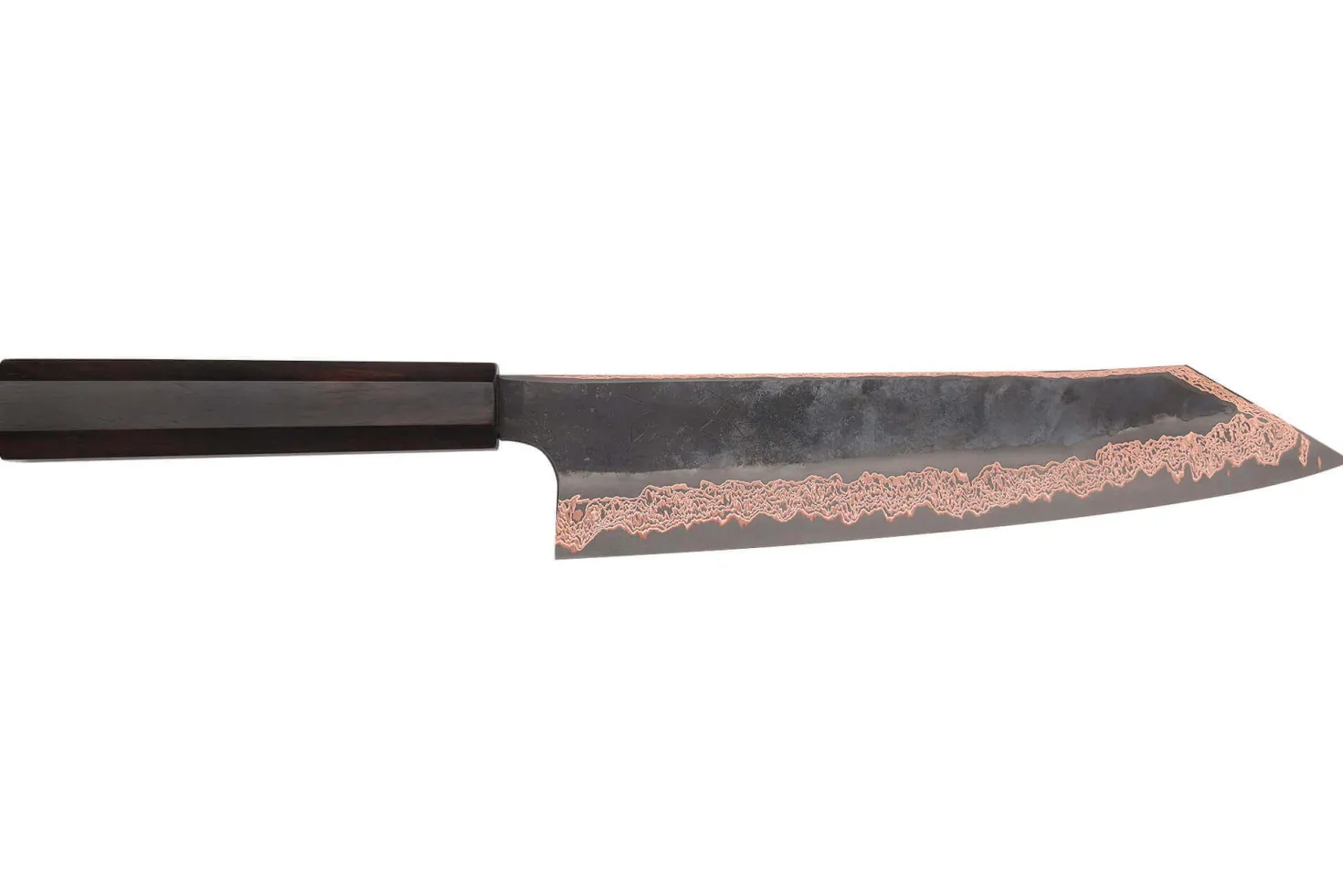Couteau kiritsuke 24cm japonais artisanal Hatsukokoro Yorokobi Kurouchi Damas