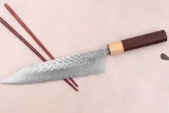 Couteau kiritsuke 21cm japonais artisanal Yoshimi Kato SPG Strix V-Tsuchime