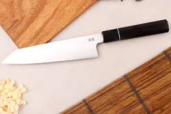 Couteau kiritsuke 21cm japonais artisanal Sukenari ZDP-189 San Maï manche en ébène