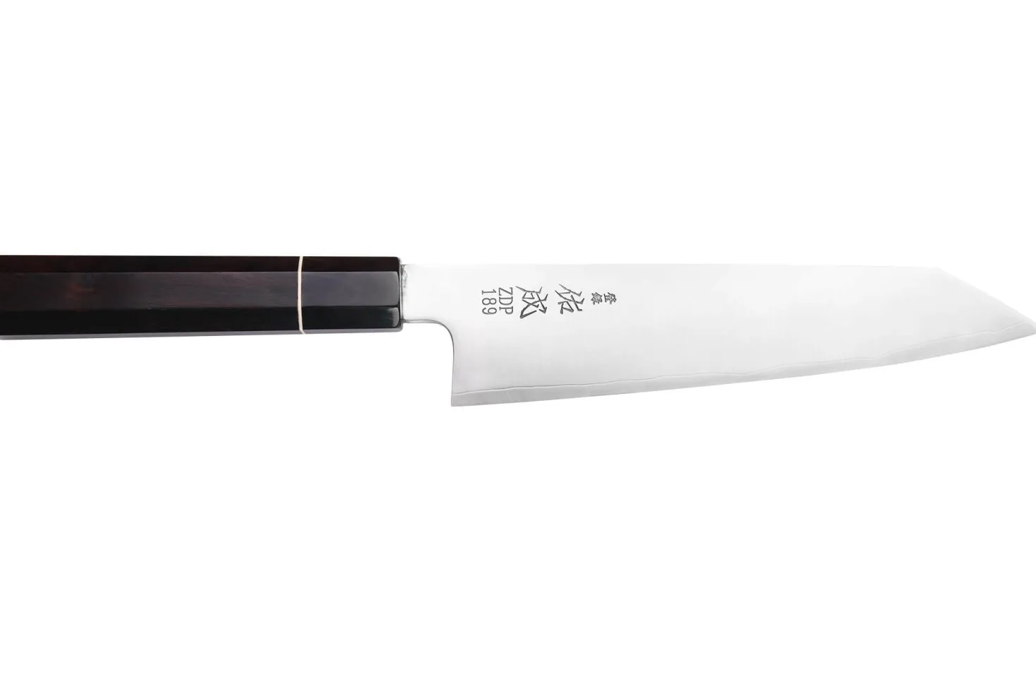 Couteau kiritsuke 21cm japonais artisanal Sukenari ZDP-189 San Maï manche en ébène
