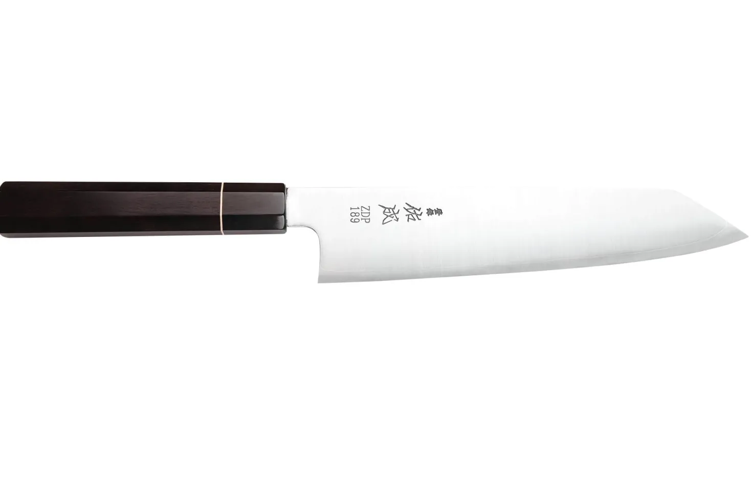 Couteau kiritsuke 24cm japonais artisanal Sukenari ZDP-189 San Maï manche en ébène