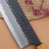 Couteau kiritsuke 24cm japonais artisanal Yuzo Black AS chêne brûlé