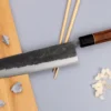 Couteau kiritsuke 24cm japonais artisanal Yuzo Black Nashiji