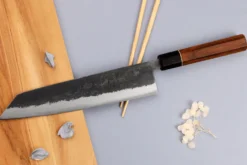 Couteau kiritsuke 24cm japonais artisanal Yuzo Black Nashiji