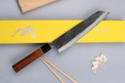 Couteau kiritsuke 24cm japonais artisanal Yuzo Black Nashiji