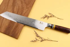 Couteau kiritsuke 24cm Kutoyama damas pakka rainbow