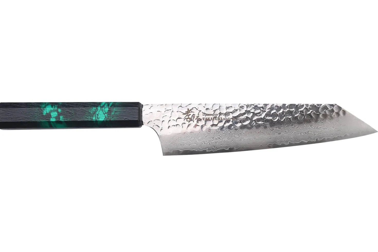 Couteau kiritsuke japonais 19cm Sakai Takayuki Nanairo Green Damas VG10